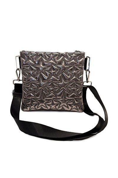 Ecrou Star Patterned Platinum Shiny Adjustable Strap Cross Shoulder Bag 20 X ...