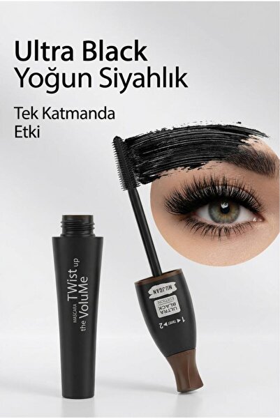 MUJGAN Ultra Black Twist Up Hacim Veren Maskara