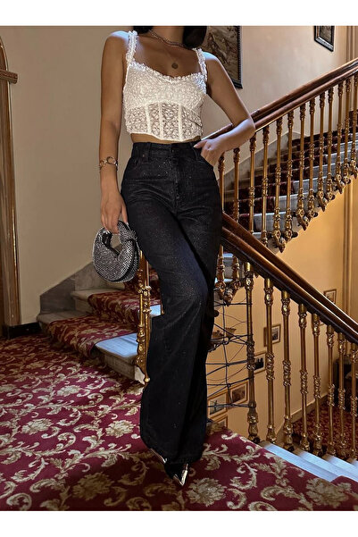 HerTon Kadın Yüksek Bel Bol Paça Denim Pantolon – %100 Pamuk, Zamansız & Güçl...