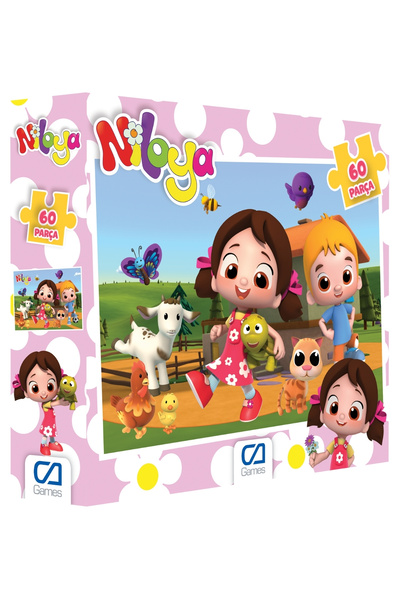 CA Games Niloya - Çiftlikte Lisanslı 60 Parça 34x24cm Çocuk Puzzle Yapboz Ser...