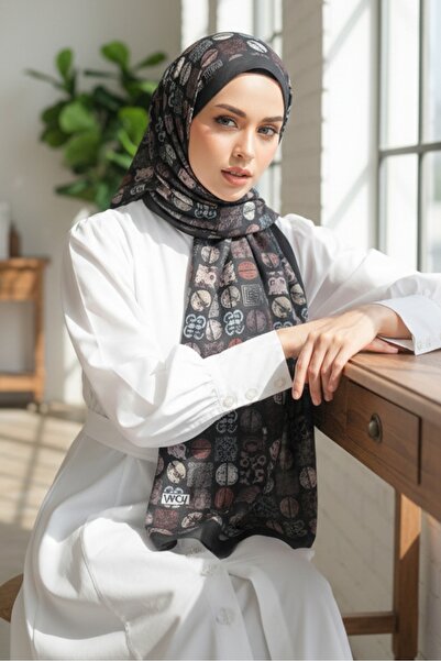 Bestenur Şal moale cu model Beren negru 1158