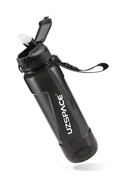 Uzspace 850 Ml Silikon Pipet Ağızlıklı Siyah Tritan Matara/suluk - Çift Kadem...