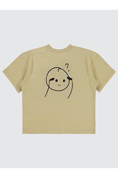 Civil تي شيرت ميفيل للأولاد مطبوع عليه علامة استفهام - بيج للأعمار من 6 إلى 9...