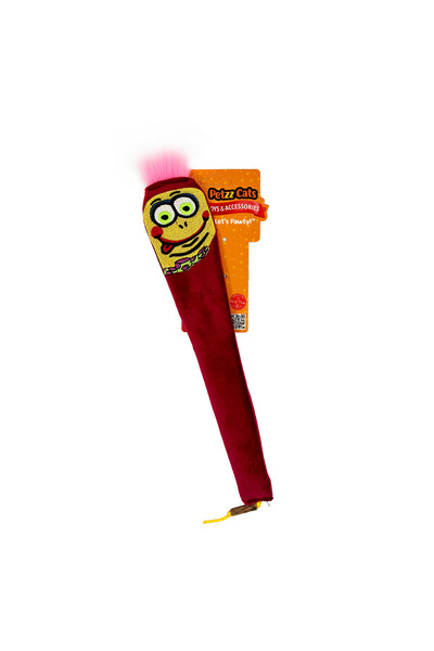 Petzzcats لعبة قطة محشوة من كريزي ماتاتابي مع صوت خشخشة، لون بورجوندي، 36×6 سم