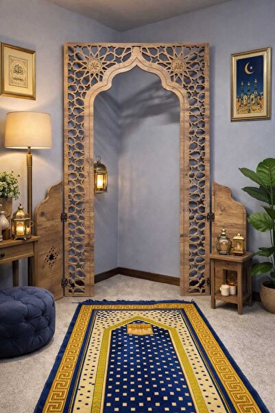 willhome Namaz Köşesi Kıble Ibadet Mihrab Köşesi Dekoratif Motif Cnc Işleme MDF