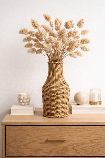 NEWNOW Nordic Touch Doğal Rattan Dekoratif Vazo