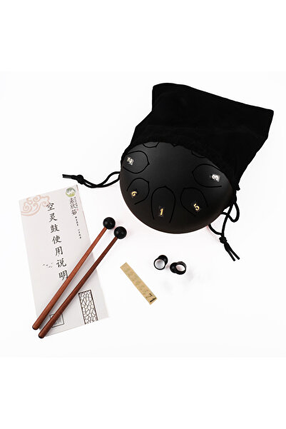 JWIN JTN-68 6 Inç 8 Ses Ton Çelik Handpan Tongue Drum Davulu - Siyah