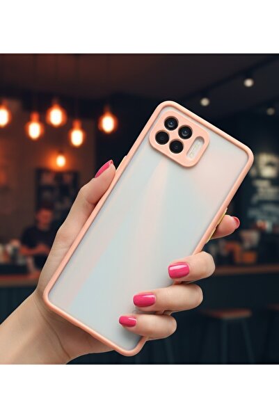 AKSEFİZZ Oppo Reno 4 Lite Uyumlu Kılıf Mat Buzlu Şeffaf Ince Tasarımlı Kapak