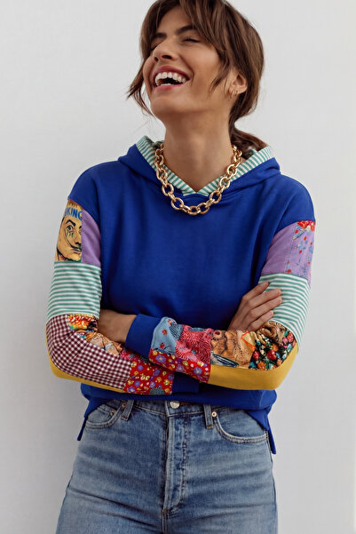 poupee Дамска блуза, дамска блуза с качулка, дамска блуза с качулка с пачуърк...