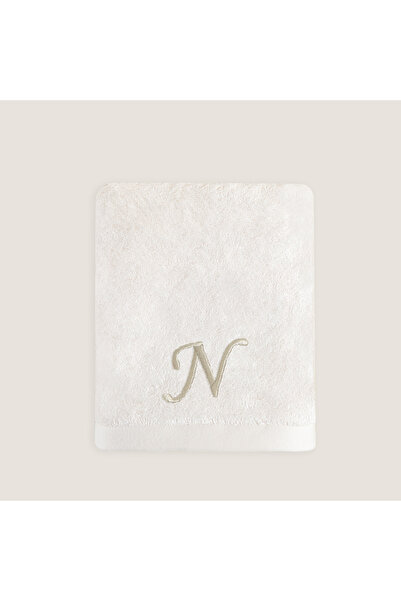 Chakra Solid Nakışlı Yüz Havlusu 50x90 cm Ekru