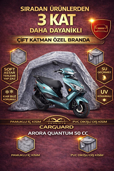 CarGuard Arora Quantum 50 cc ve 125 cc uyumlu. Fitilli Motosiklet Brandası Mo...