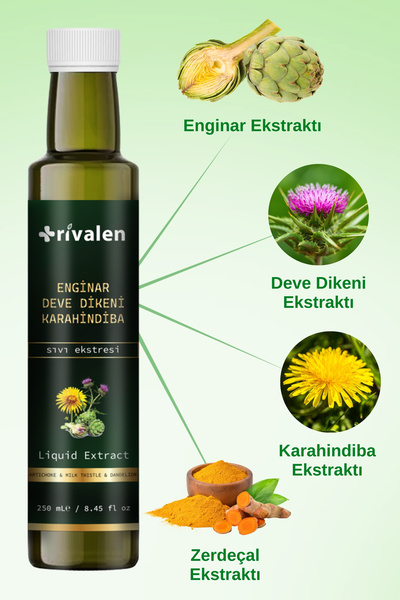 Rivalen Enginar - Deve Dikeni - Karahindiba Bitkisel Sıvı Ekstresi 250 ml