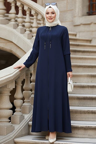 Neva Style Синя тессетурна абая - на блискавці 45298L