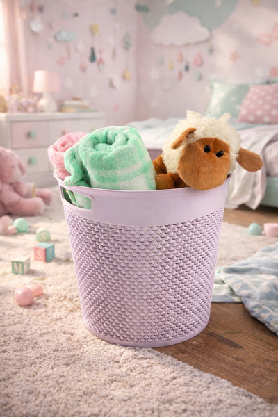 Melkan Home Coș rotund multifuncțional Coș de jucărie Coș de gunoi de birou 1...