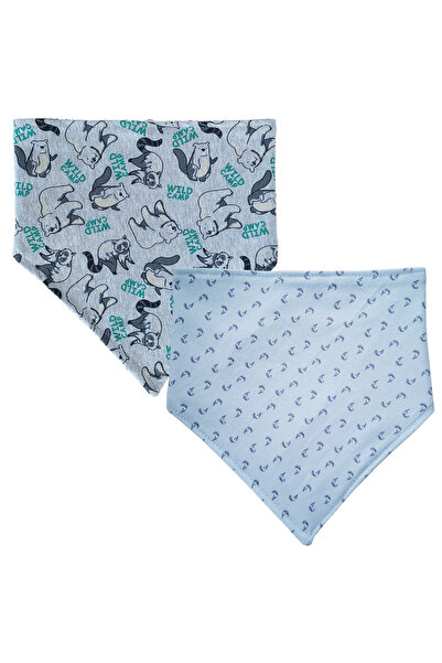 Baby Minik وشاح مثلث من القطن الممشط المقاوم للسوائل ومريلة أطفال 2 قطعة