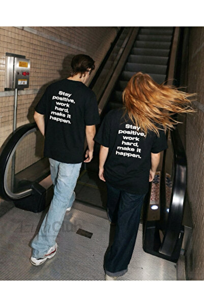 AzuraClub Work Hard Baskılı Unisex T-shirt