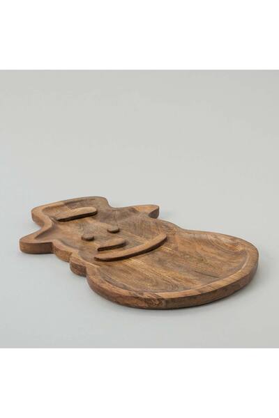 Chakra Snowman Yılbaşı Sunum Tabağı 45x30 Cm Natural