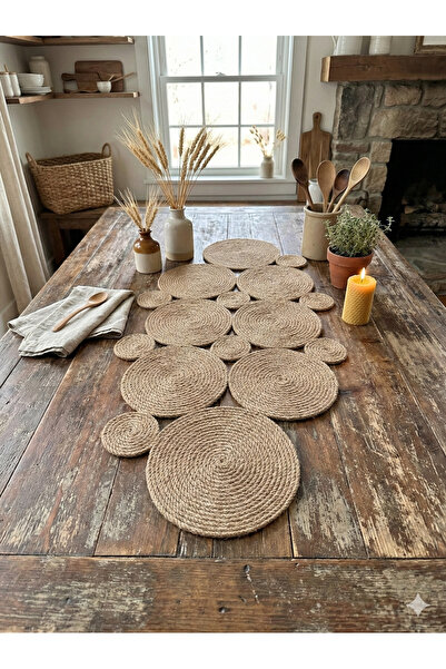 Homever Repatt 90x40cm Ψάθινη Γιούτα Σαλόνι Κουζίνα Τραπέζι Κάλυμμα Τραπεζιού...