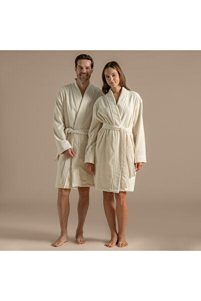 Chakra Carlına Unısex Bornoz Natural