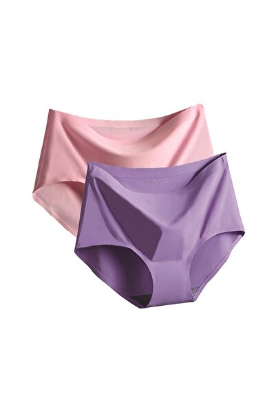 Glamroot Women's Seamless Hipster Ice Silk Panties, Pack of 2 (Sizes M to XXL)