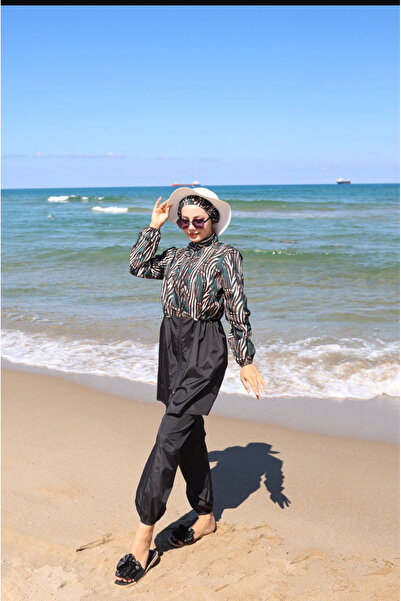 DLC Tekstil Zemra 3-Piece Fully Covered Hijab Swimsuit with Adjustable Elasti...