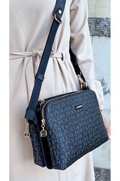 ÇANTAM GELSİN Women's 5 Compartment Adjustable Long Strap Bag Wallet Combination