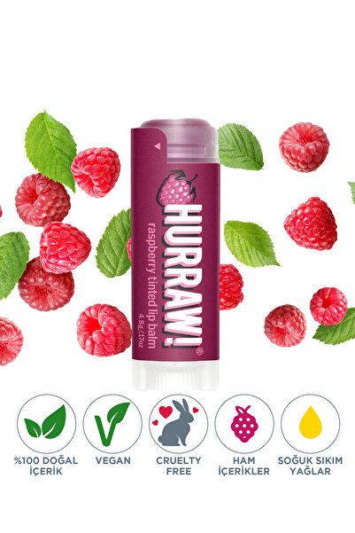 Hurraw Raspberry Tinted Lip Balm - Ahududu