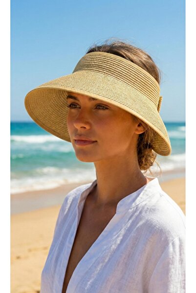 LAGRANZE Pălărie de soare cu vizor din paie cu boruri largi pentru femei - Pă...