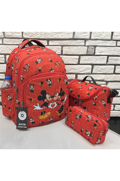 Bevitton Girl's Primary School Bag 3-Piece Set Character Patterned First Scho...