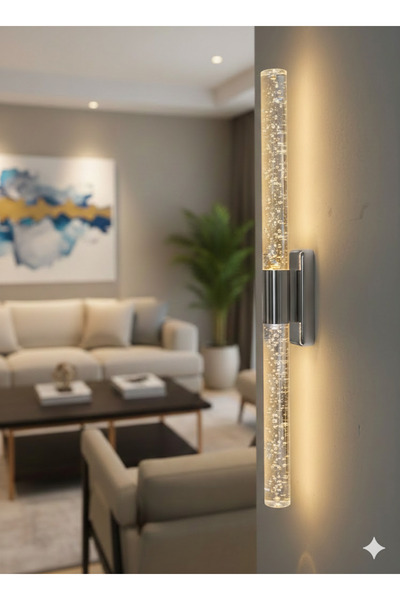 BACKHOME Bubblelight Large Model Şık Tasarım Modern Ledli Aplik 51 Cm Platin ...