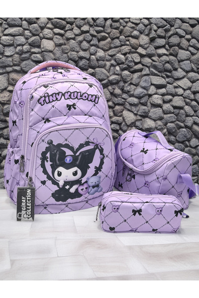 MegiHero Character Patterned Primary School Bag Boy's Primary School Bag Black