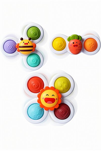 Circle Toys Vantuzlu Duyu Geliştirici Spinner Oyuncak 3’lü Set – Dönen Bebek ...