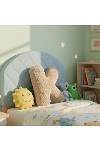 pufftable وسادة قطيفة على شكل حرف K، وسادة زخرفية، قماش تيدي كريمي مقاس كبير ...