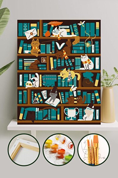 Palmiye Hobi Sanat Kırtasiye Sayılarla Boyama 40x50 Cm Tuval Seti Fırça Boya ...