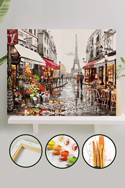 Palmiye Hobi Sanat Kırtasiye Sayılarla Boyama 40x50 Cm Tuval Seti Fırça Boya ...