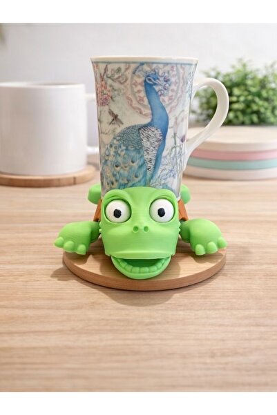 Generic Tasarım Lisanslı Hareketli Kaplumbağa 3D Baskı Bardak altlığı – Dekor...