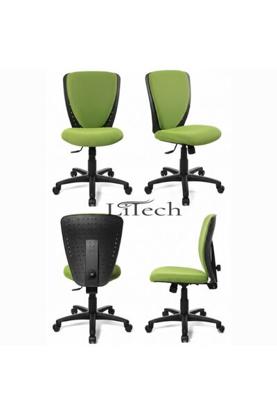LITECH High School Kids Swivel Chair - Light Green, Ergonomic, Height Adjusta...