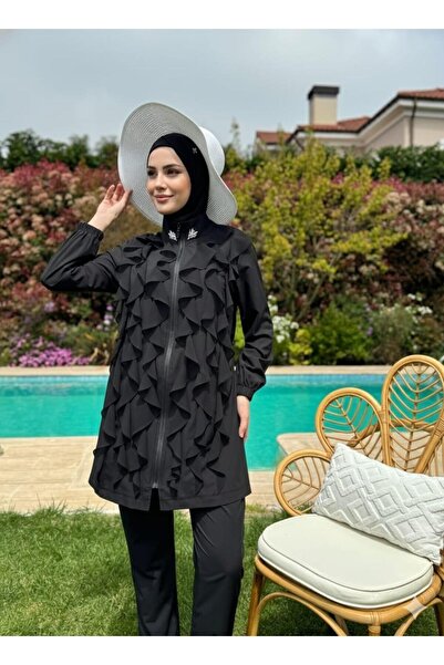 Moodbasic ŞİFON FIRFIRLI TESETTÜR MAYO