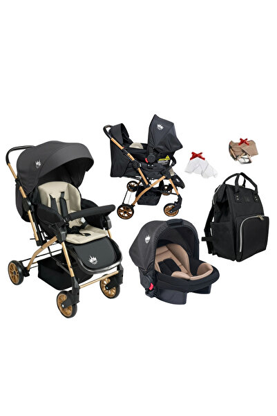 4 Baby Olympus Çift Yönlü Travel Bebek Arabası Antrasit Kahve
