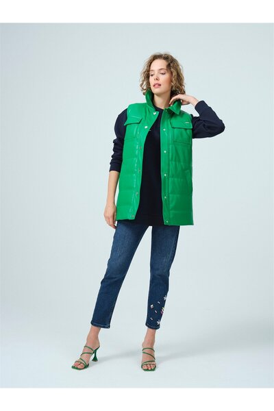 Moodbasic CEPLİ DERİ KISA YELEK