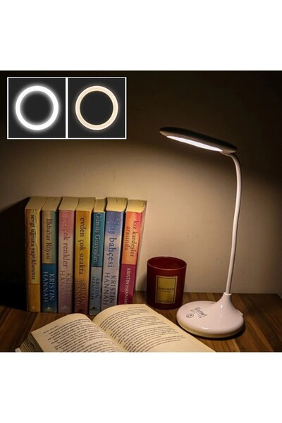 Sezy 26 Led Şarjlı Fener Dokunmatik Masa Lambası Günışığı Ve Beyaz Aydınlatma