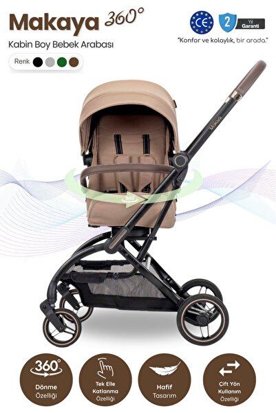 LORELLİ MAKAYA 360 Dönebilen Kabin Tipi Bebek Arabası - Beige