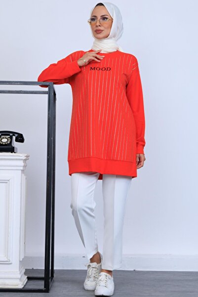 Mymood SIRA TAŞLI SWEATSHIRT brodată