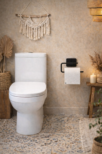 KARTEYA حامل ورق المرحاض الأسود اللاصق/حامل ورق المرحاض