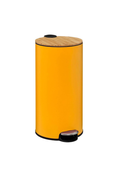 5FIVE Modern Metal Pedallı/Bambu Kapak 30 L Çöp Kutusu