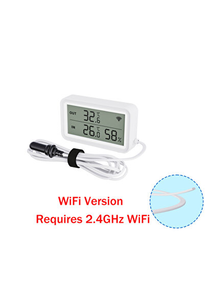 Choice مستشعر درجة الحرارة والرطوبة بتقنية واي فاي من تويا، مزود بمسبار خارجي...