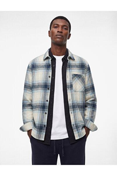 Koton Regular Fit Düğmeli Uzun Kollu Cepli Klasik Yaka Oduncu Gömlek