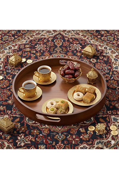 KB Circular tray, living room coffee table tray, home storage tray, ramadan d...