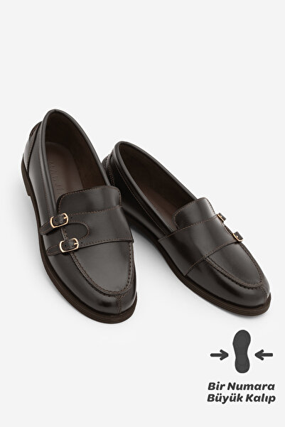 Marjin Mocasini pentru femei cu curea dubla, mocasin cu catarama, pantofi cas...