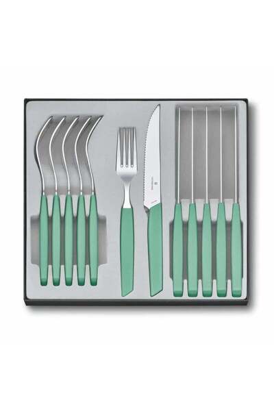 Victorinox ​Victorinox 6.9096.12W41.12 Swiss Modern Yeşil Masa Seti, 12 Parça